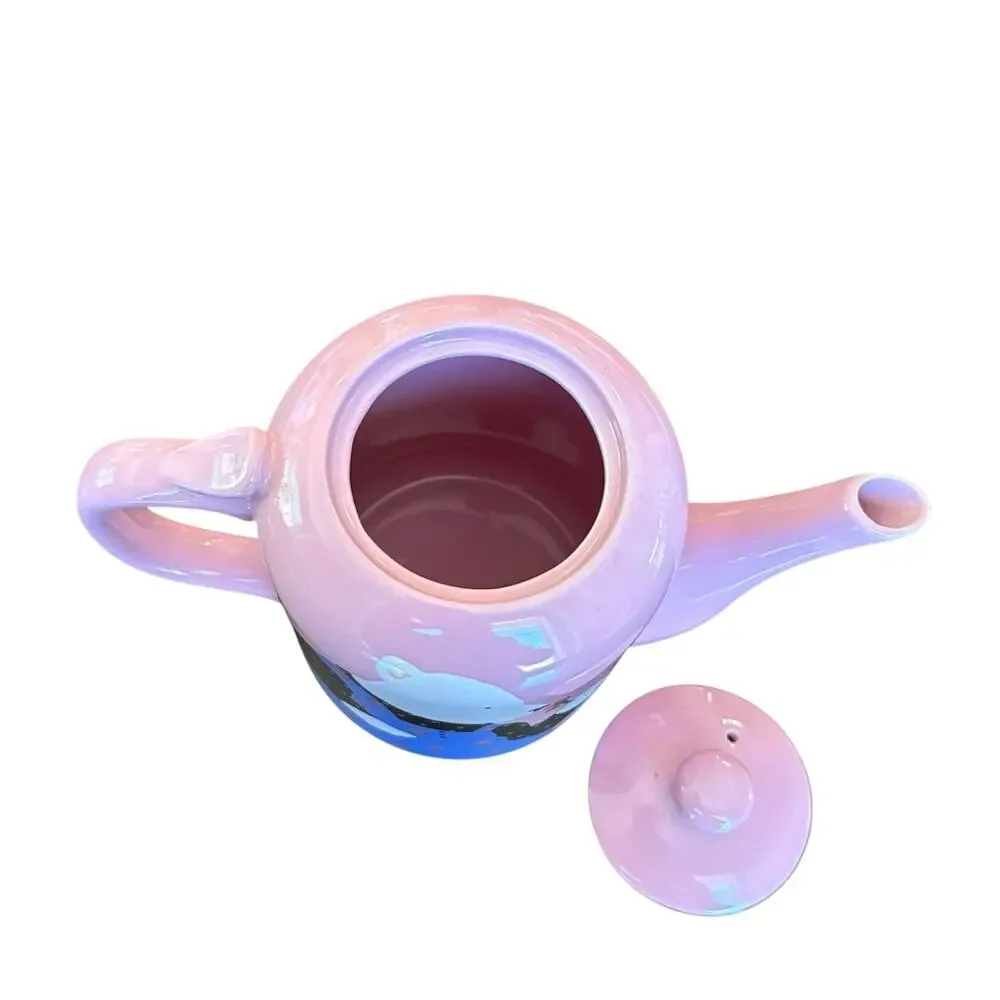 Paris Bottman Bear Teapot Folksy Pink Ceramic 1988 Bottman Design Japan